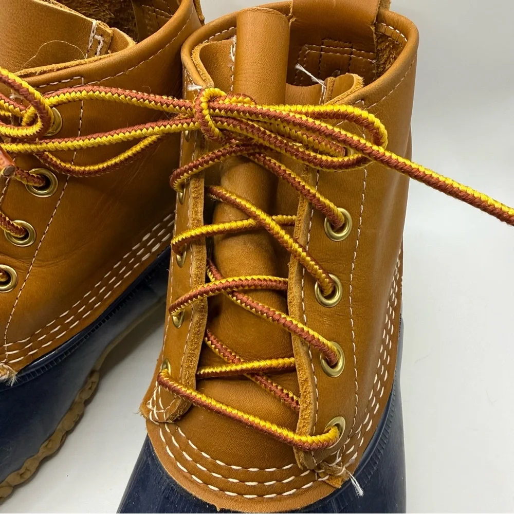 LL‎ Bean Boots Women’s Size 5W (A W) Like New Condition Unlined Navy Foot Rain